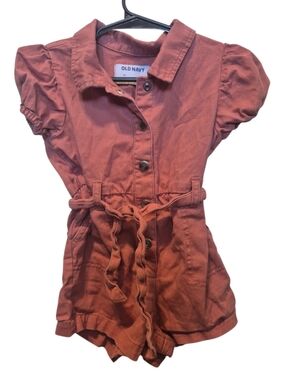 Old Navy Girls' Rust Short-Sleeve Romper